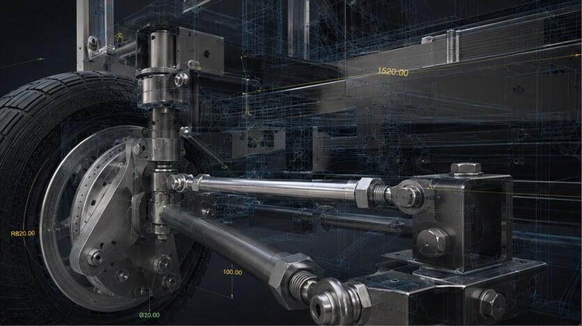 Vorderachse Spurstange Lenkungsgeometrie CAD