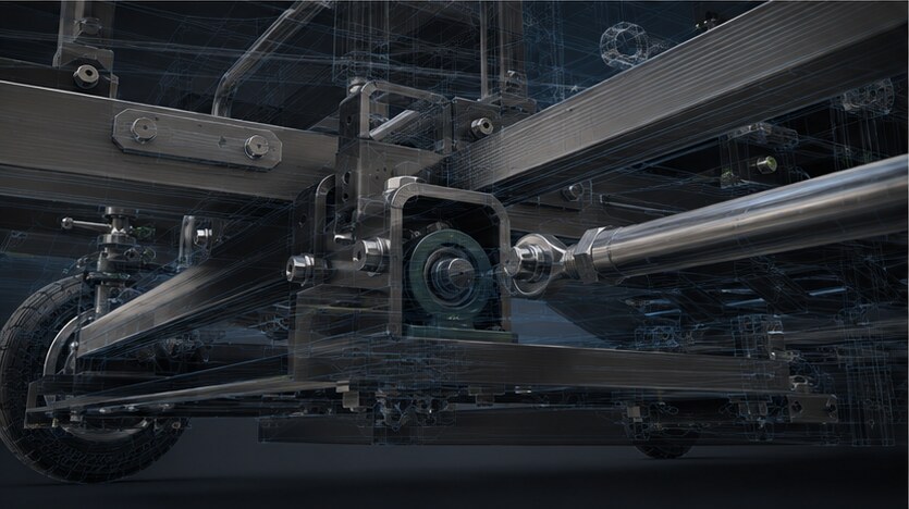 Hinterachse Querlenker Achslager CAD